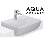 Chậu rửa mặt lavabo Inax AL-345VEC bán âm 3 lỗ men Aqua Ceramic