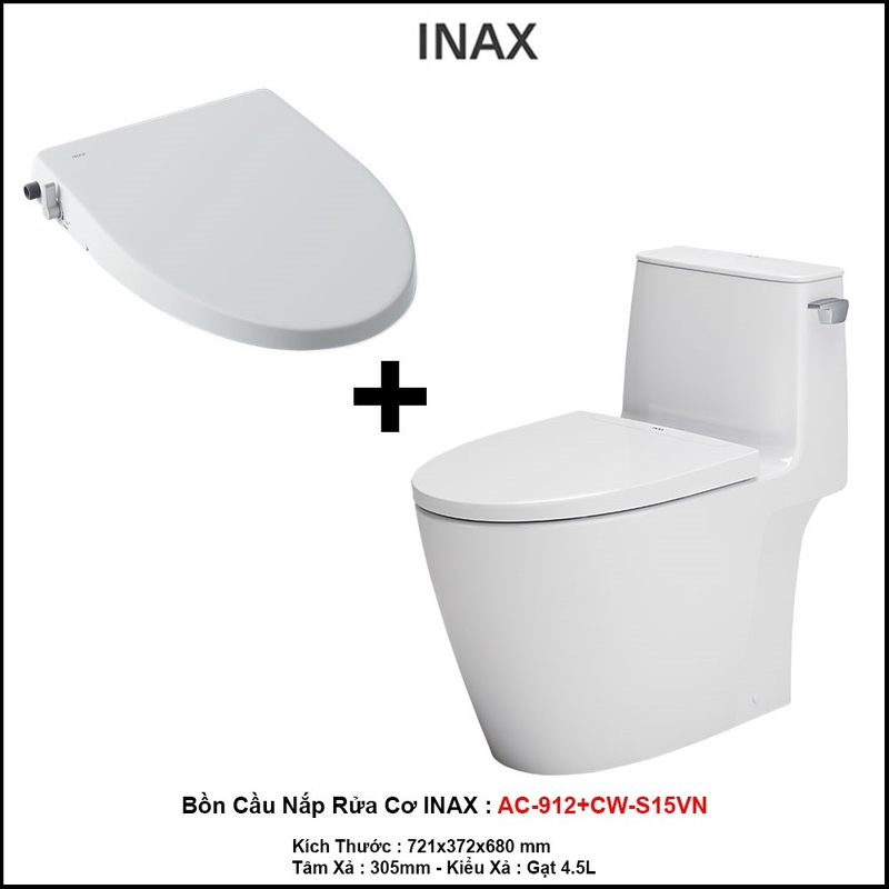Bồn cầu 1 khối Inax AC-912+CW-S15VN