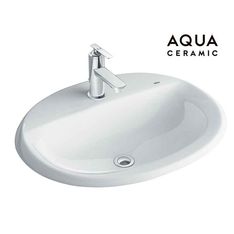 Chậu rửa lavabo Inax AL-2395VFC dương vành men Aqua Ceramic