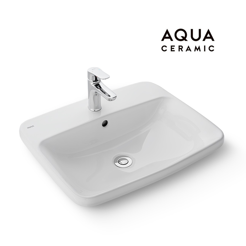 Chậu rửa lavabo dương vành Inax AL-2398VFC men Aqua Ceramic