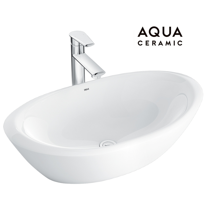Chậu rửa lavabo đặt bàn Inax AL-465V men Aqua Ceramic