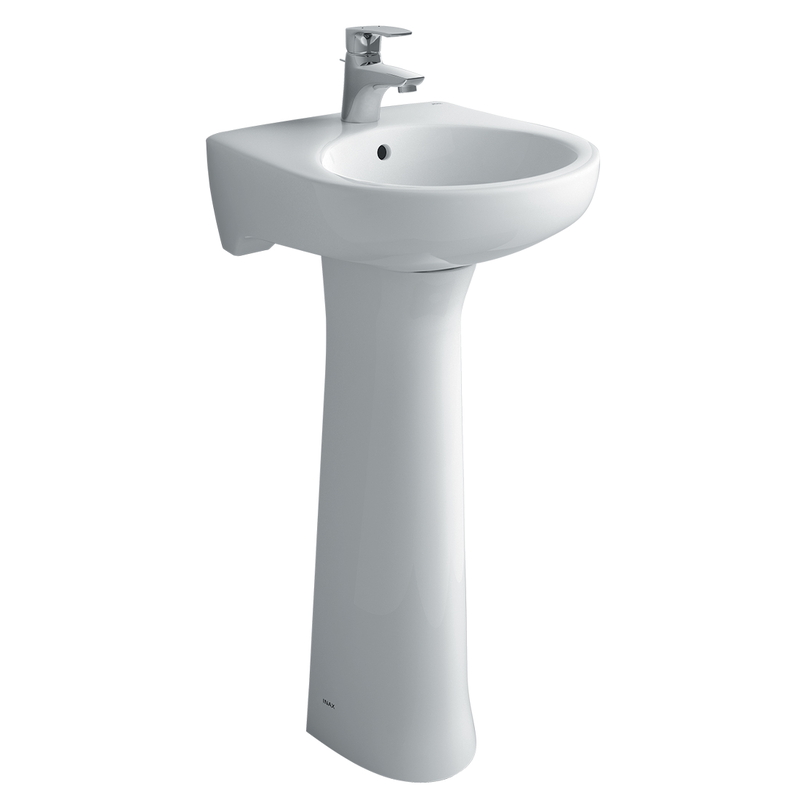 Chậu rửa lavabo inax L-282V+L-284VD treo tường chân dài
