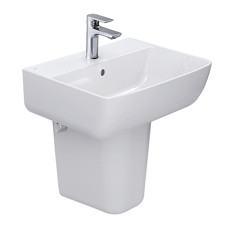 Chậu rửa lavabo inax L-312V+L-298VC treo tường chân ngắn