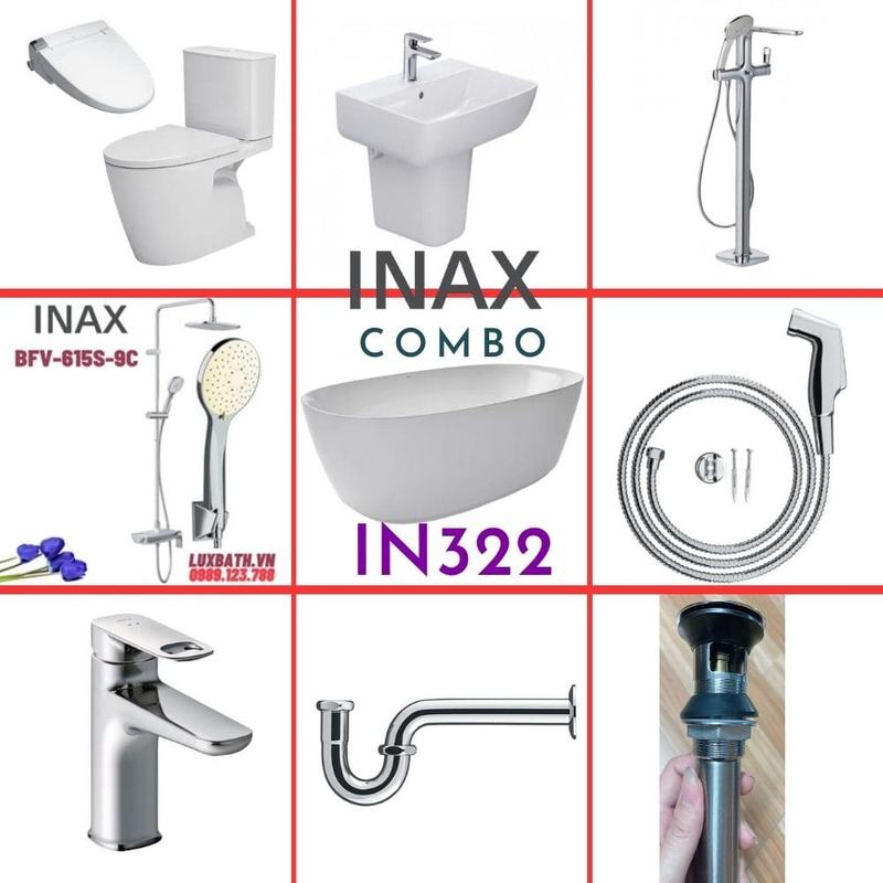 Combo thiết bị vệ sinh Inax IN322