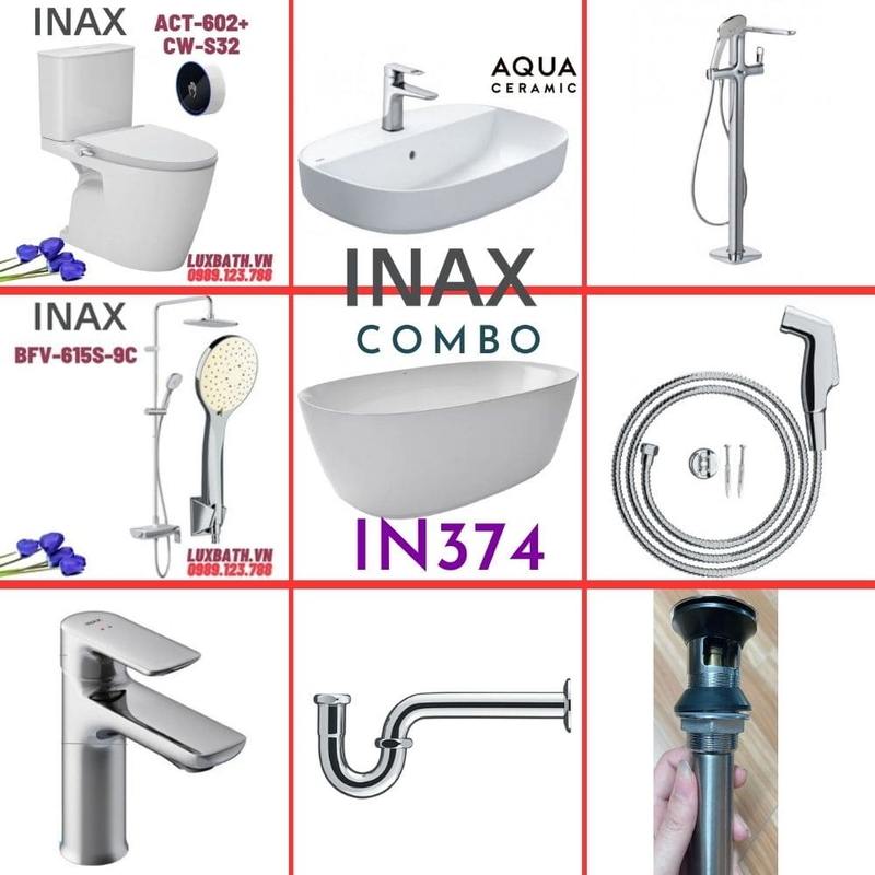 Combo thiết bị vệ sinh Inax IN374