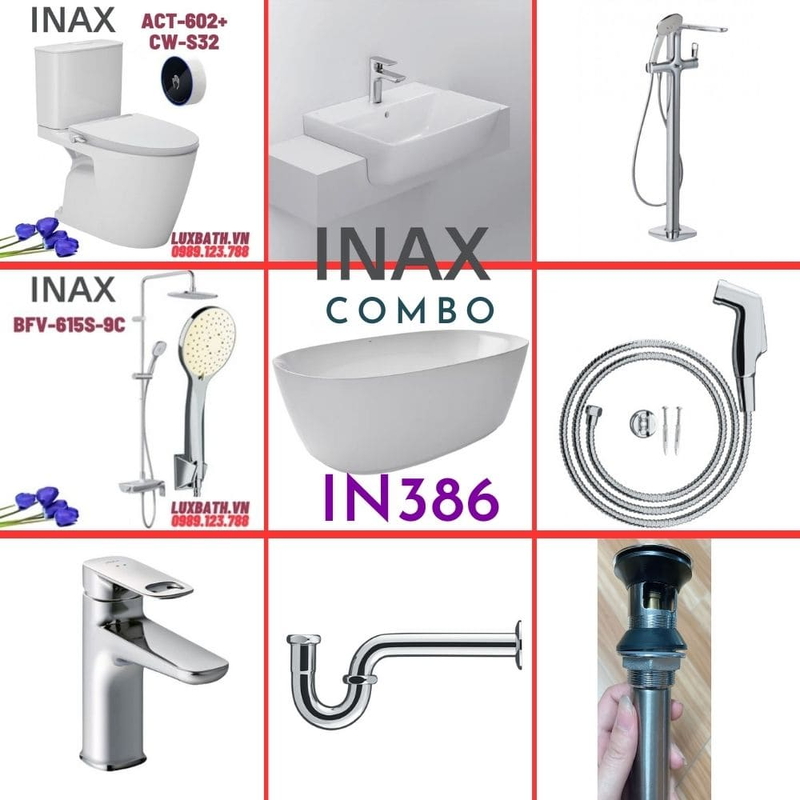 Combo thiết bị vệ sinh Inax IN386