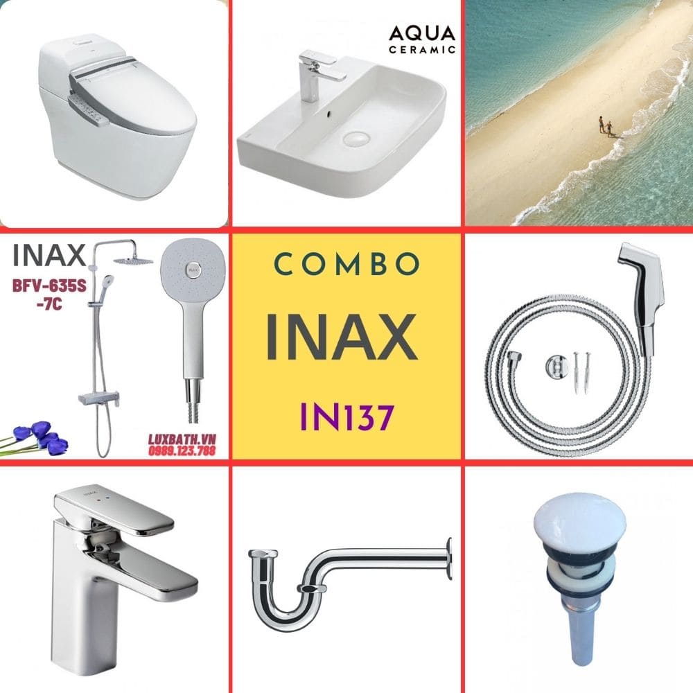 Combo thiết bị vệ sinh INAX IN137 S400 đồng bộ cho phòng tắm