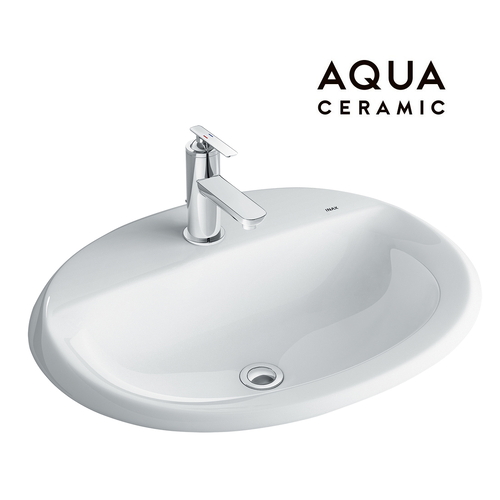Chậu rửa lavabo bàn đá Inax AL-2395V men Aqua Ceramic
