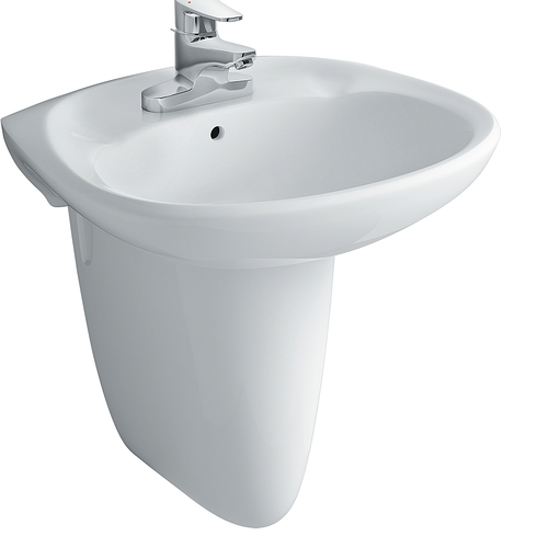 Chậu rửa lavabo inax L-284V+L-284VC treo tường chân ngắn