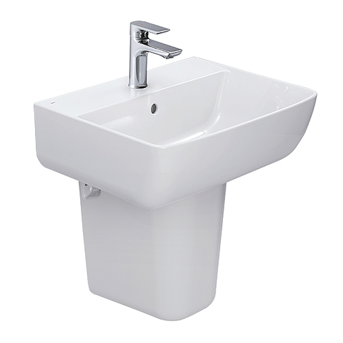 Chậu rửa lavabo inax L-312V+L-298VC treo tường chân ngắn