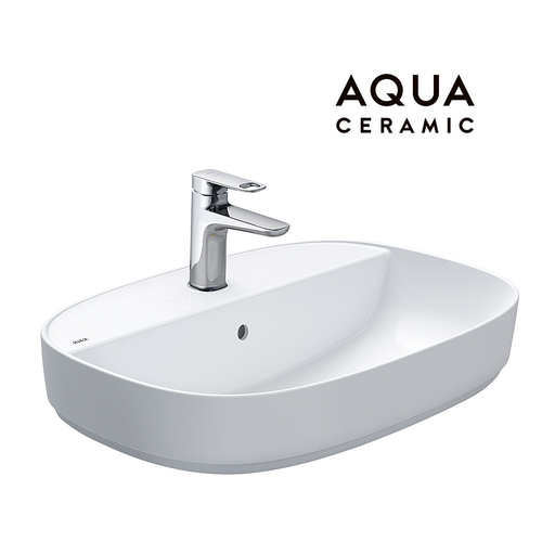Chậu rửa mặt lavabo Inax AL-652VFC bán âm men Aqua Ceramic