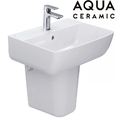 Chậu rửa lavabo inax AL-312V+L-298VC treo tường chân ngắn