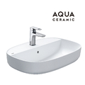 Chậu rửa mặt lavabo Inax AL-652VFC bán âm men Aqua Ceramic
