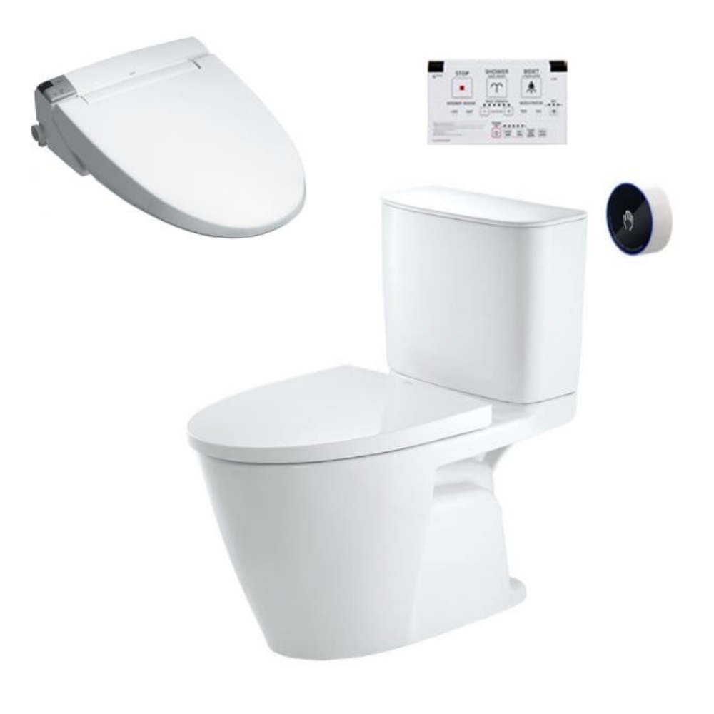 Thiết kế bồn cầu INAX ACT-602+CW-KA22AVN phù hợp phòng tắm hiện đại Bồn cầu 2 khối Inax ACT-602+CW-KA22AVN với nắp rửa điện tử và xả cảm ứng