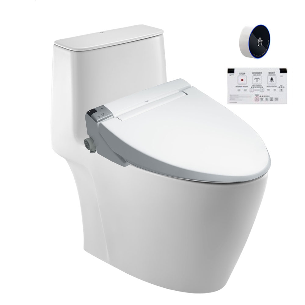 Bồn cầu INAX ACT-832+CW-KA22AVN thiết kế 2 khối kết hợp nắp điện tử KA22 Bồn cầu INAX ACT-832+CW-KA22AVN xả cảm ứng