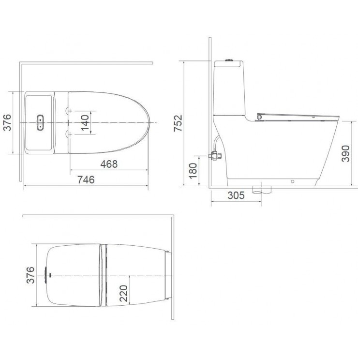 Bản vẽ kỹ thuật bồn cầu INAX ACT-832+CW-KA22AVN hỗ trợ kiểm tra kích thước và tâm xả Bản vẽ kỹ thuật bồn cầu INAX ACT-832+CW-KA22AVN