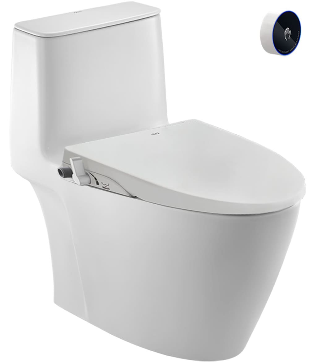 Thiết kế bồn cầu INAX ACT-902+CW-S15VN liền khối gọn gàng Bồn cầu INAX ACT-902+CW-S15VN xả cảm ứng nắp rửa cơ
