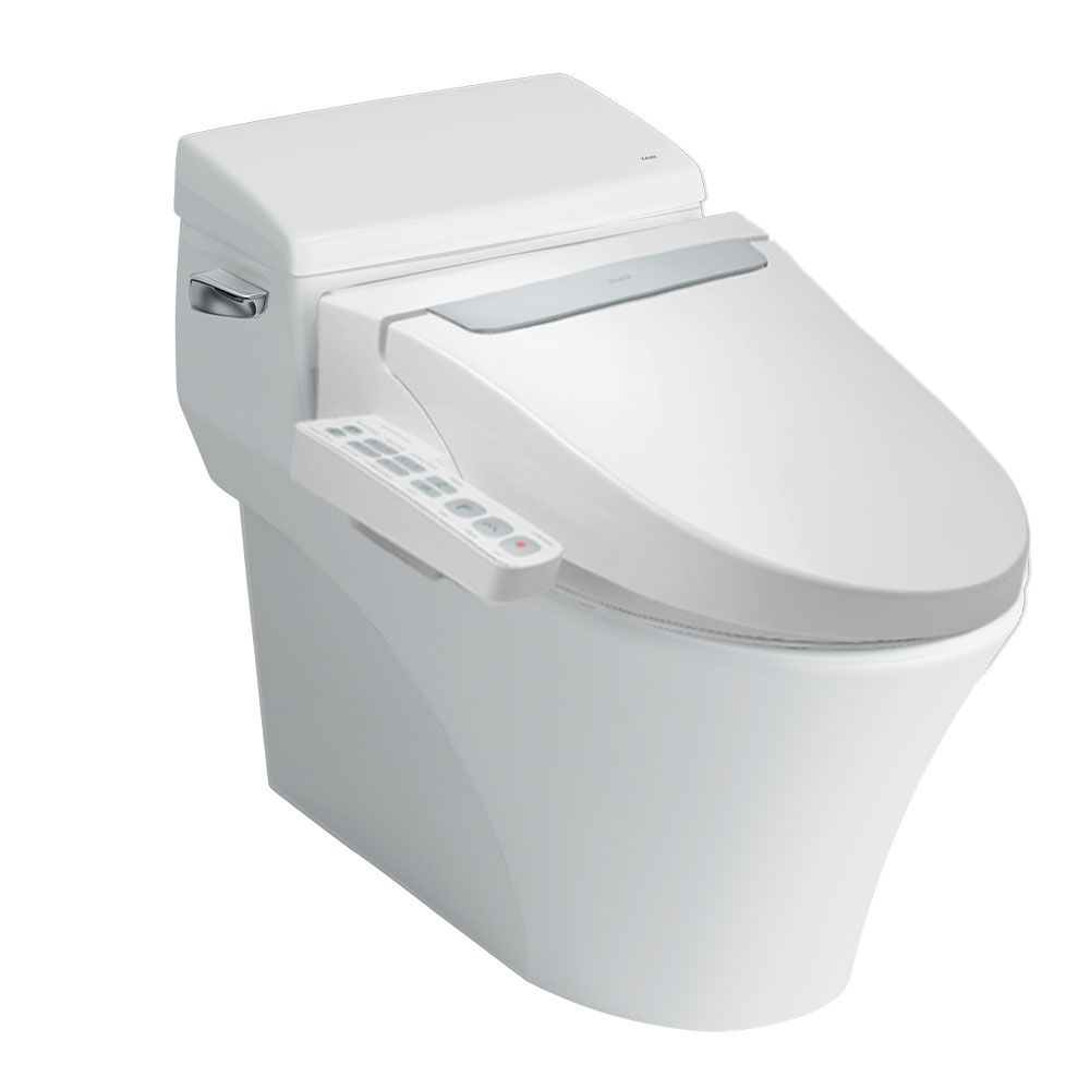Thiết kế bồn cầu INAX AC-1017R+CW-H20VN phù hợp phòng tắm hiện đại Bồn cầu INAX AC-1017R+CW-H20VN thiết kế 1 khối kết hợp nắp rửa điện tử