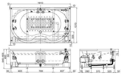 Bản vẽ kỹ thuật bồn tắm Inax MSBV-1800N
