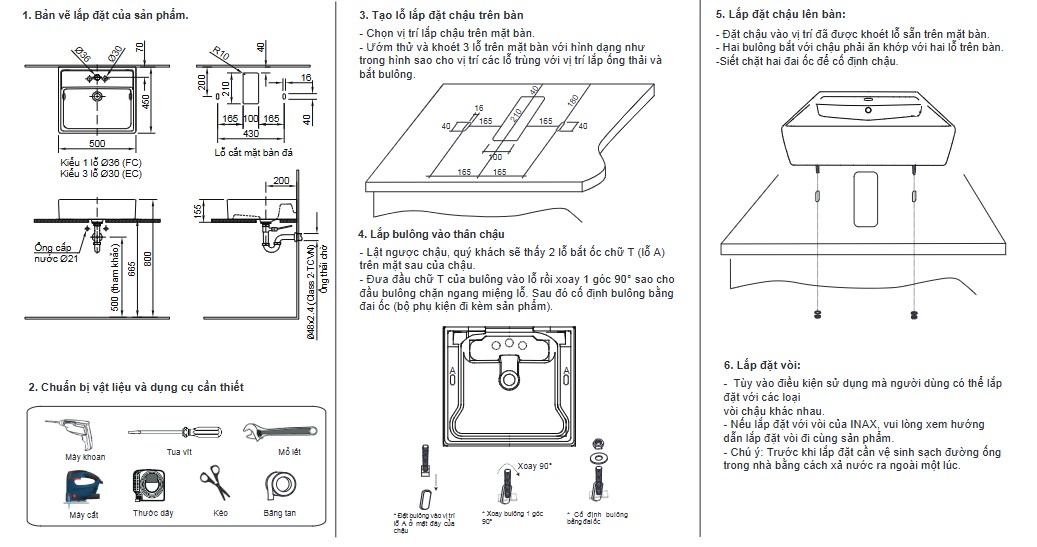 Bản vẽ kỹ thuật chậu lavabo INAX L-293VFC