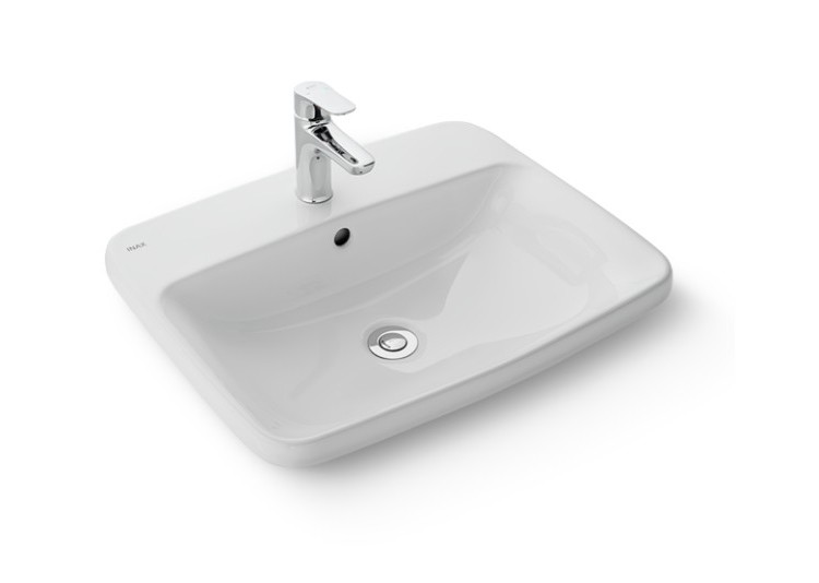 Chậu lavabo INAX L-2398VEC kiểu dương bàn vuông bầu