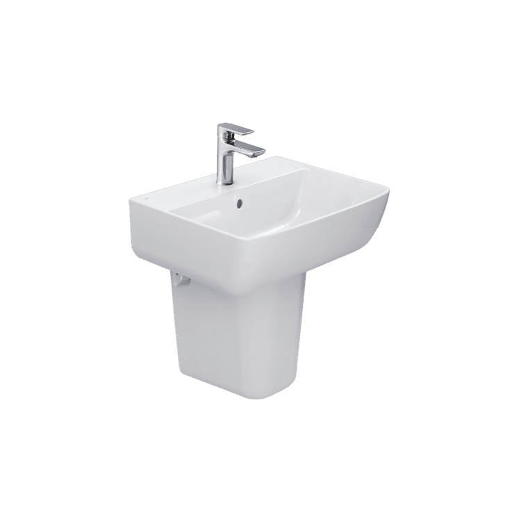Lavabo INAX AL-312V kết hợp chân ngắn L-298VC màu trắng