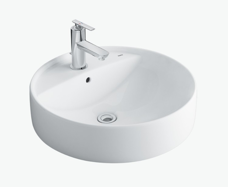 Chậu rửa lavabo dương bàn Inax L-294VEC dáng tròn 3 lỗ
