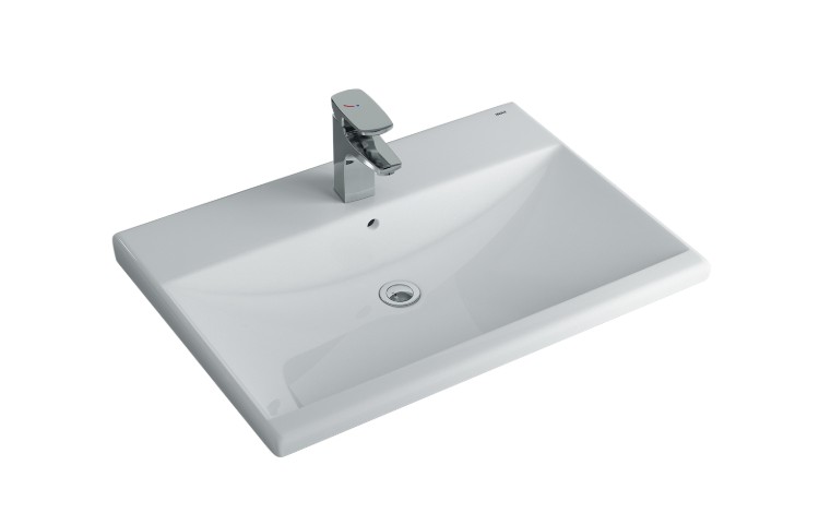 Chậu rửa lavabo dương vành Inax L-2397VEC kiểu chữ nhật