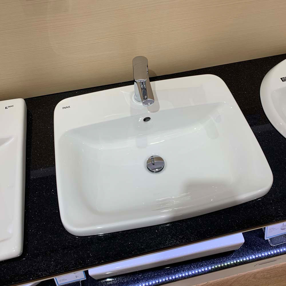 Chậu rửa lavabo dương vành Inax L-2398VFC