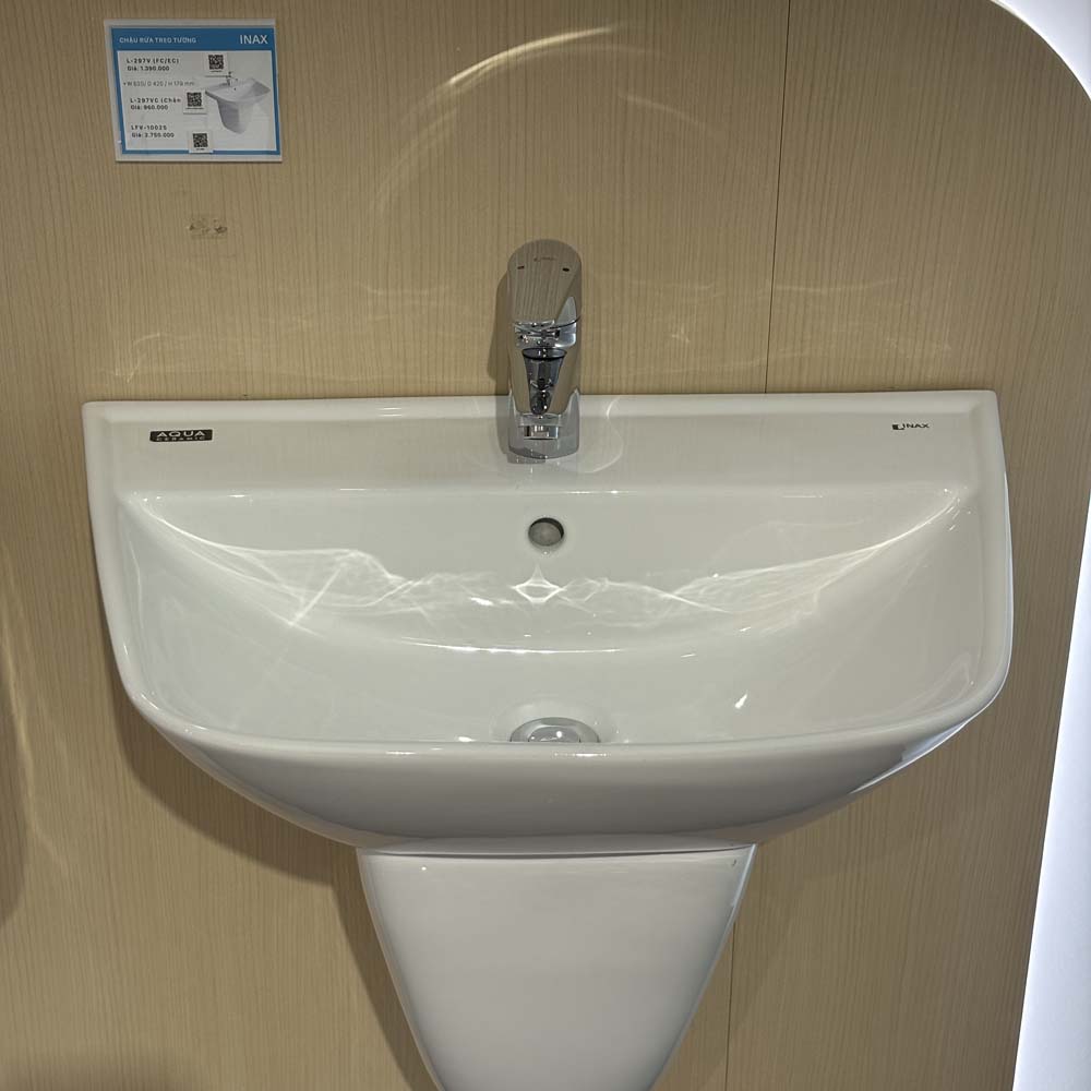 Chậu rửa lavabo INAX L-297VFC treo tường
