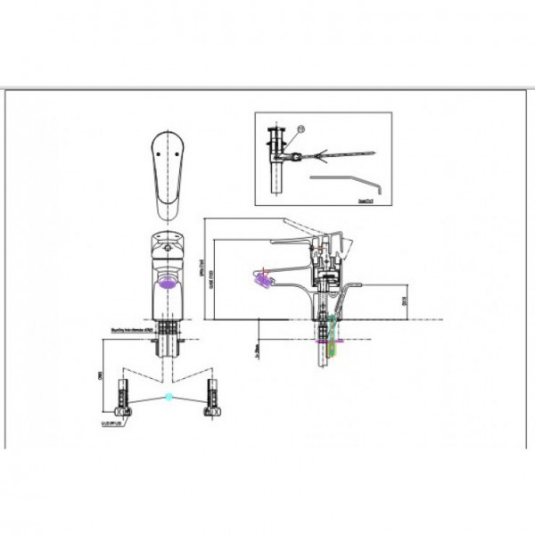 Bản vẽ kỹ thuật vòi chậu lavabo Inax LFV-1002S