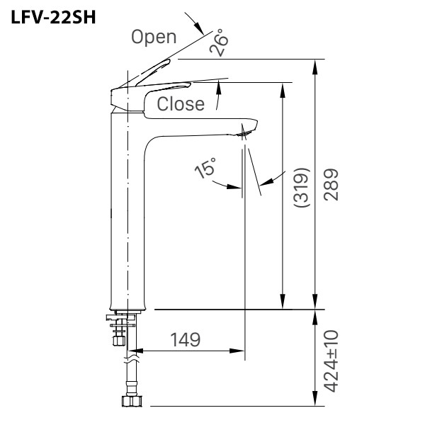 Bản vẽ kỹ thuật Vòi chậu lavabo Inax LFV-22SH