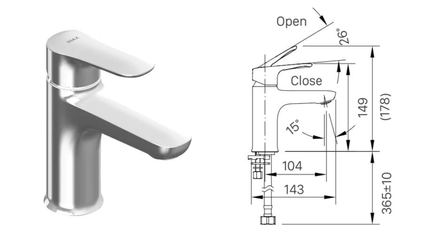 Bản vẽ kỹ thuật vòi lavabo lạnh INAX LFV-22S