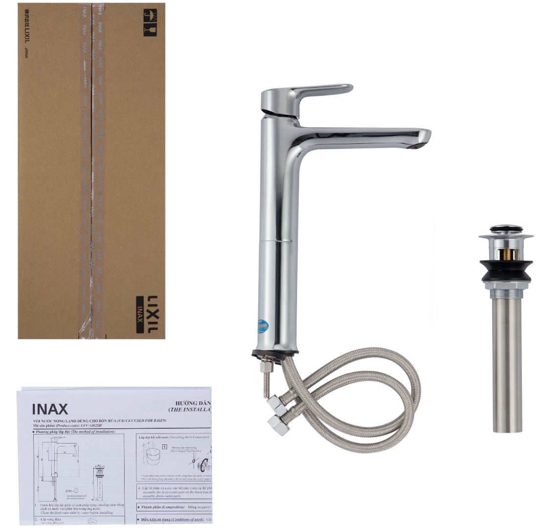 Vòi lavabo INAX LFV-1402SH thân cao nóng lạnh