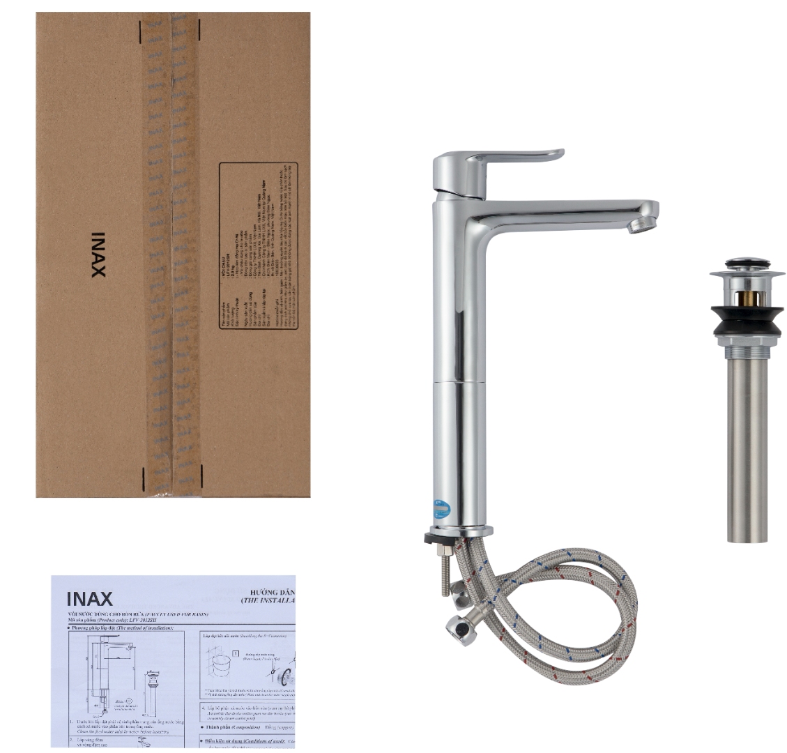 Vòi lavabo INAX LFV-2012SH thân cao nóng lạnh chính hãng
