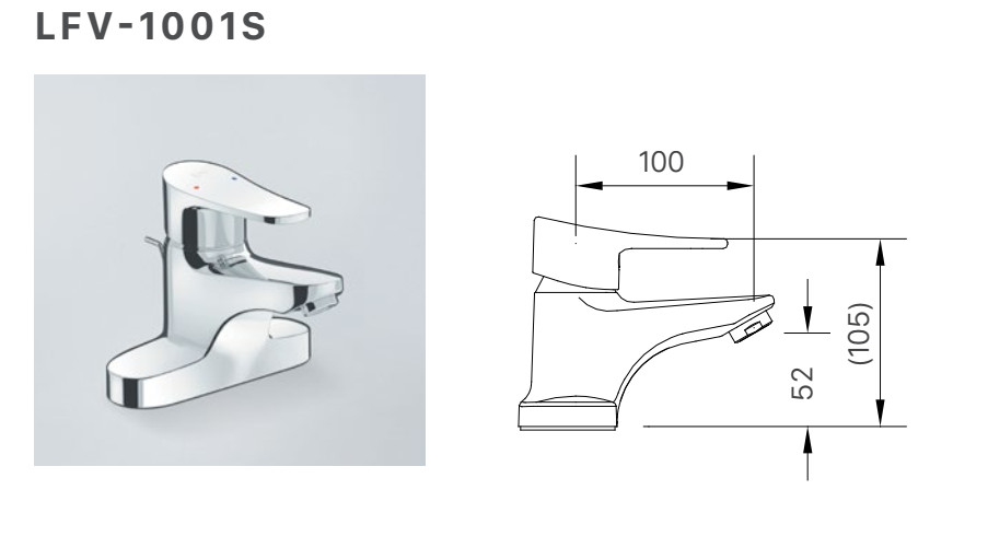 Bản vẽ kỹ thuật vòi lavabo nóng lạnh INAX LFV-1001S