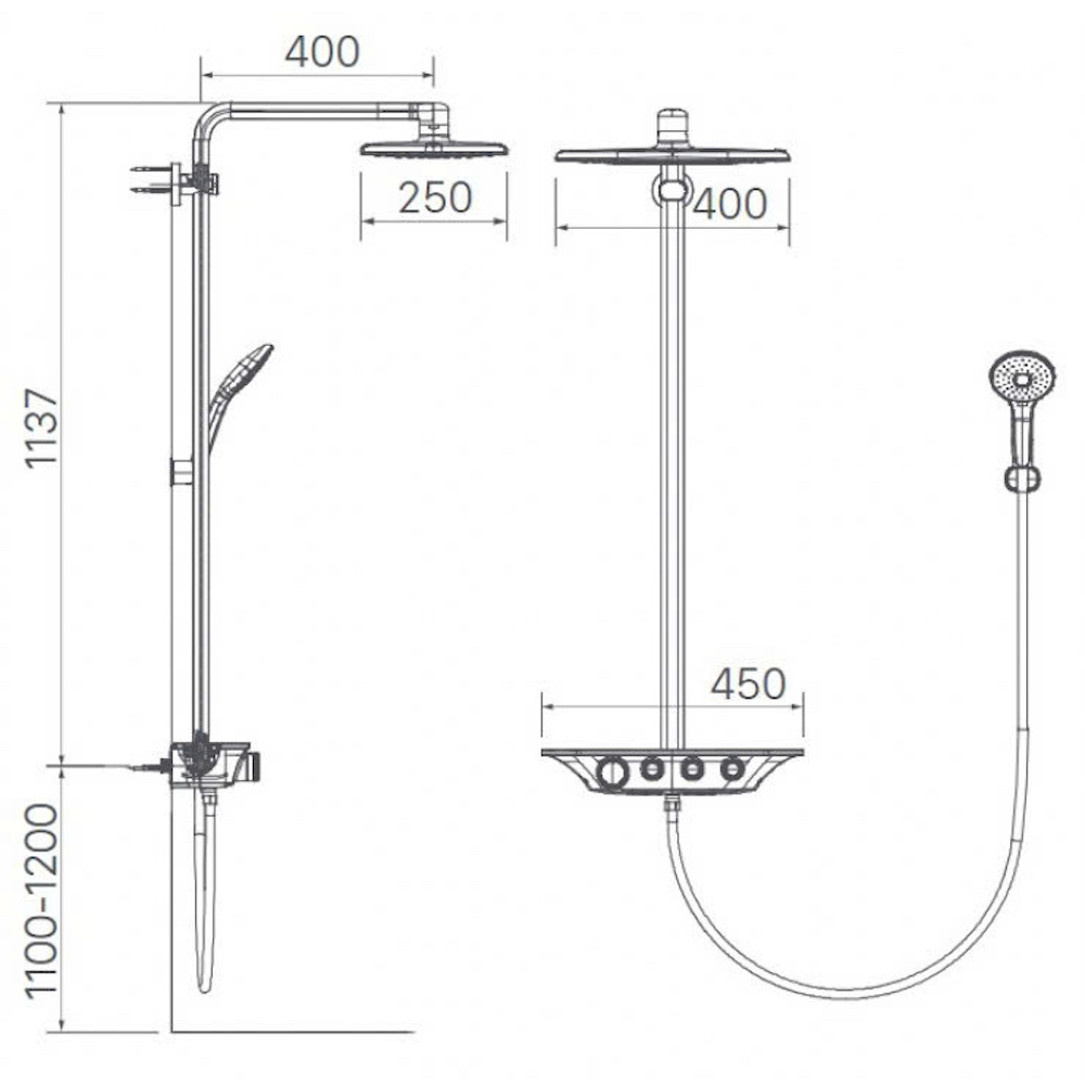 Bản vẽ kỹ thuật Sen tắm cây nhiệt độ Inax BFV-655T-SPA