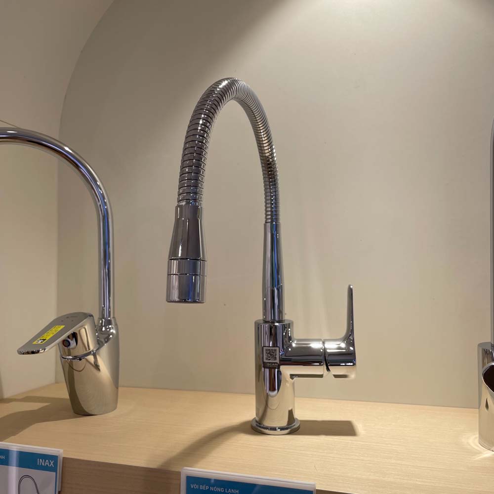 Vòi bếp nóng lạnh INAX SFV-303S cần mềm mạ Crom Niken