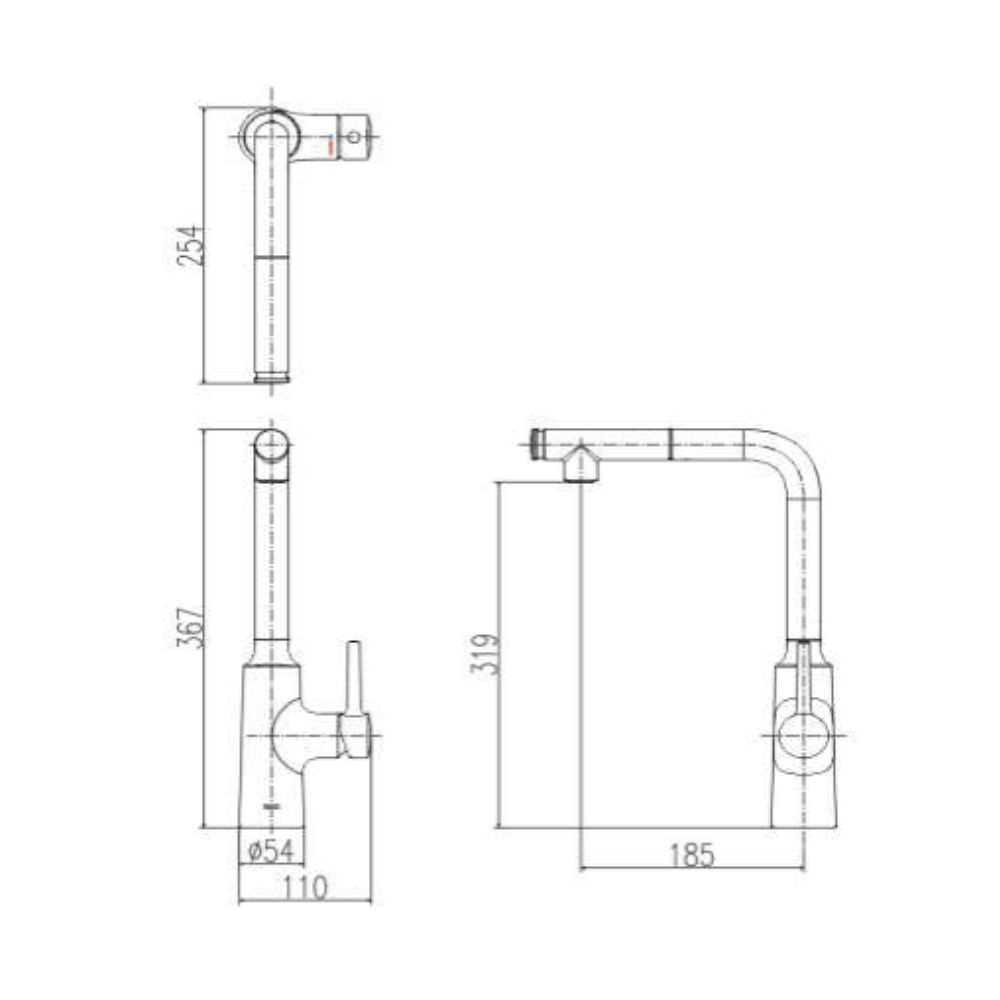 Bản vẽ kỹ thuật vòi rửa chén bát Inax SFV-907SX