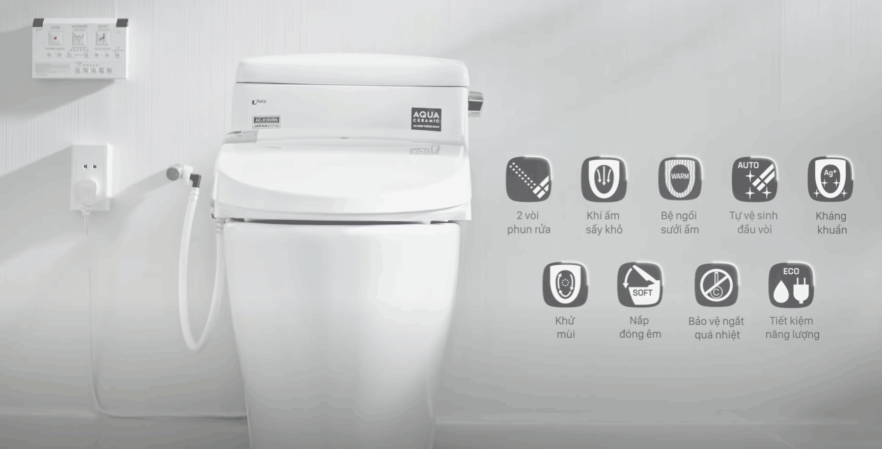 Công nghệ nổi bật trên nắp rửa điện tử INAX CW-KA22AVN
