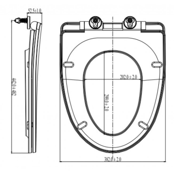 Bản vẽ kỹ thuật nắp bồn cầu INAX CF-600VS