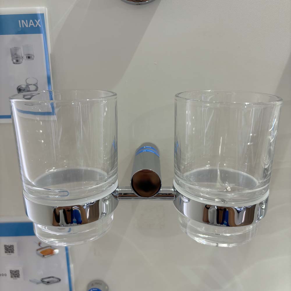 Kệ đựng ly Inax KF-543V dạng đôi mạ chrome-niken