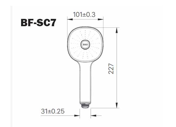 Bản vẽ kỹ thuật Bát sen tắm INAX BF-SC7