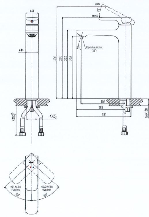 Bản vẽ kỹ thuật vòi chậu lavabo INAX LFV-632SH