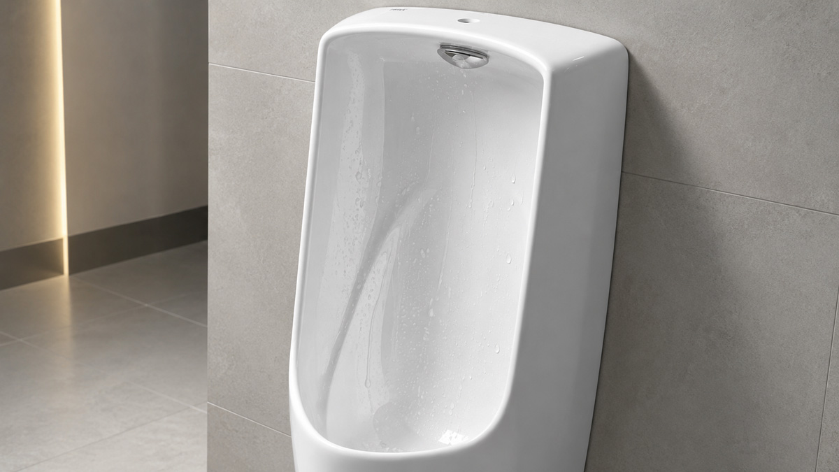 Bề mặt men sứ bồn tiểu INAX trắng sáng và dễ vệ sinh