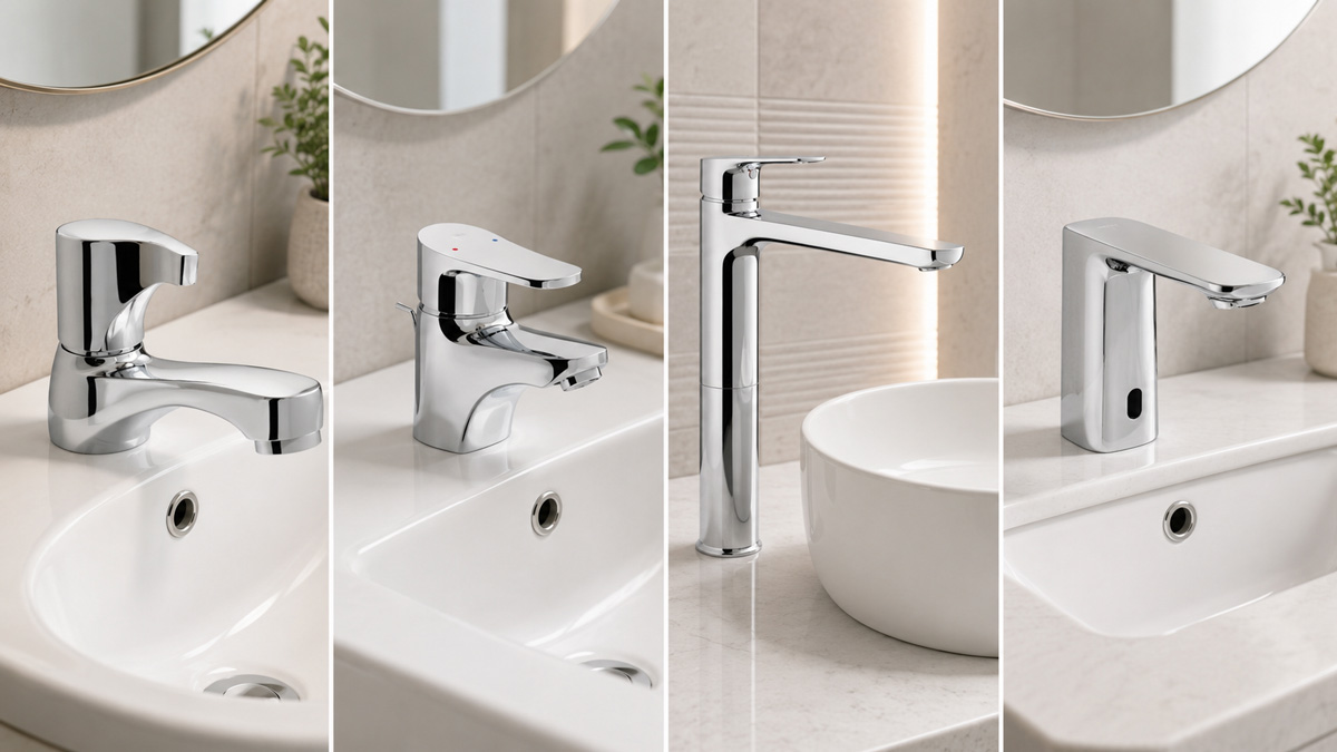 So sánh vòi lavabo INAX nước lạnh nóng lạnh thân cao và cảm ứng
