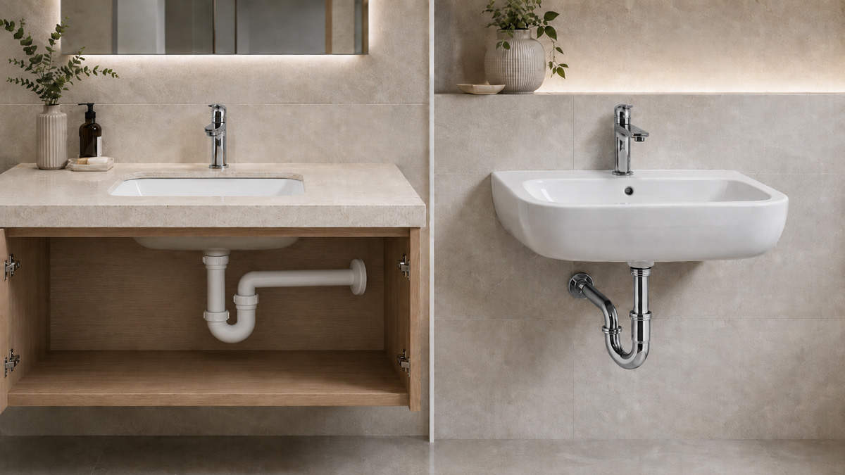 So sánh xi phông lavabo INAX bằng nhựa và kim loại