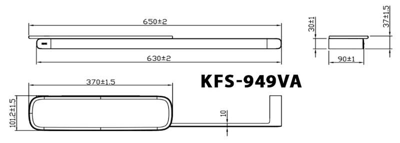 Bản vẽ kỹ thuật kệ gương INAX KFS-949VA